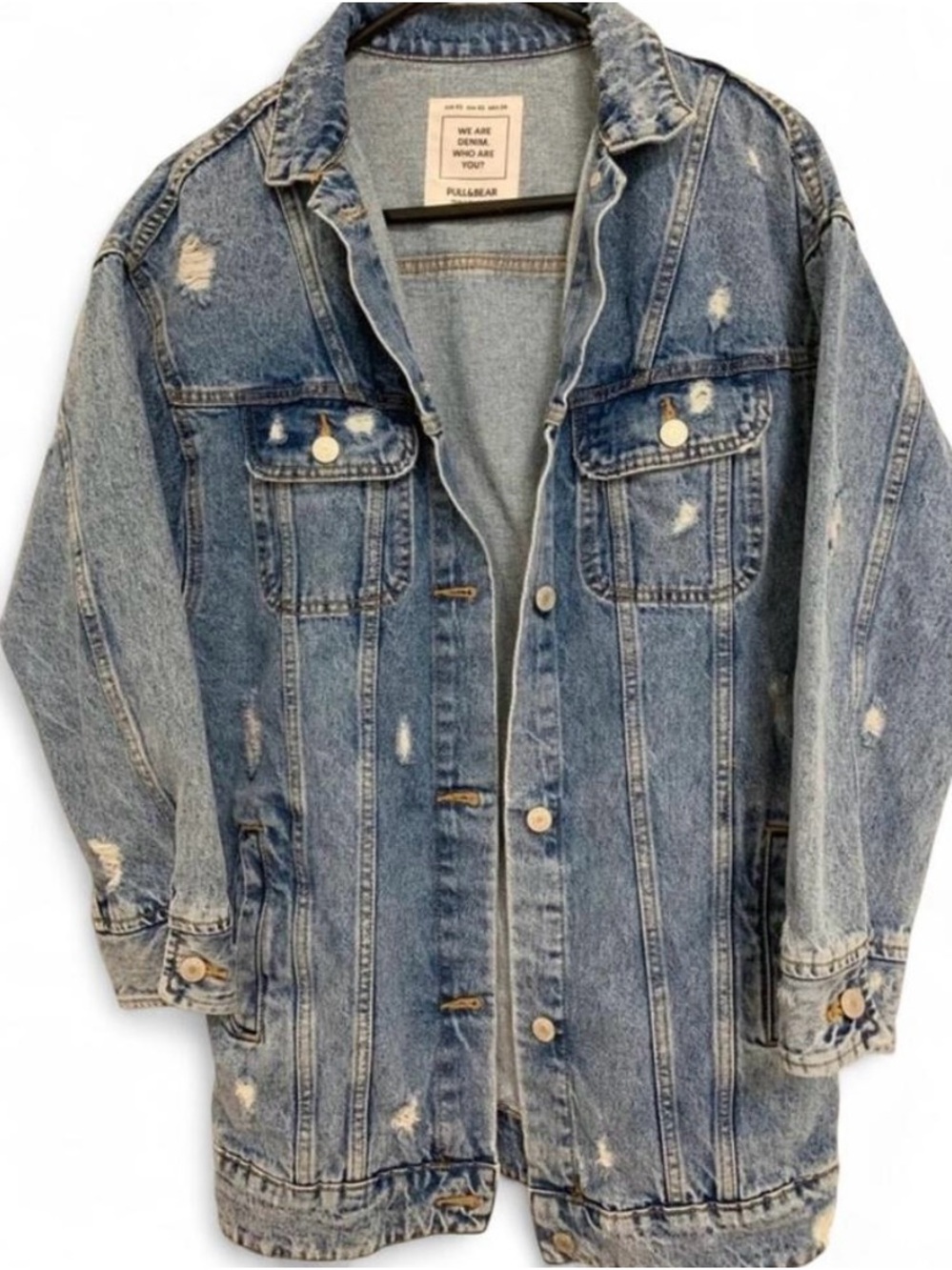 Pull&Bear Distressed Denim Jacket